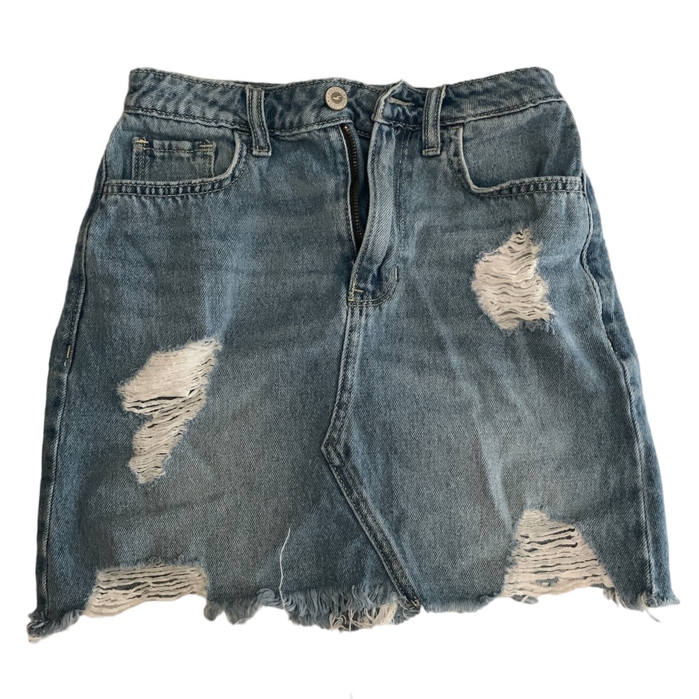 Hollister Distressed Denim Skirt- Size 0